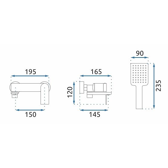 Vaňová batéria REA STORM Kartáčovaná Meď