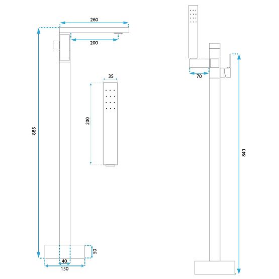 Vaňová batéria Rea TERY Zlatá