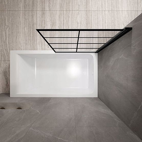 Vaňová zástena Rea Lagos-1 Fix Pevná 70 Čierna