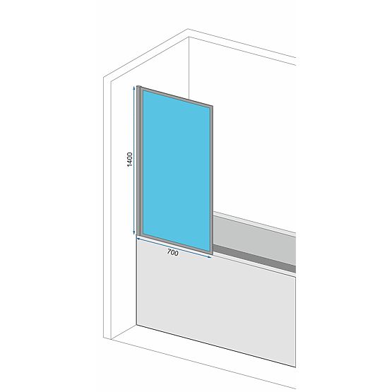 Vaňová zástena Rea Lagos-1 Fix Pevná 70 Čierna