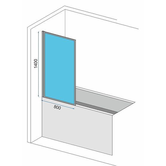 Vaňová zástena Rea Lagos-1 Fix Stála 80 Čierna Black