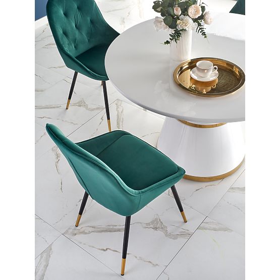 VEGAS stôl, doska - biela, noha - biela / zlatá (2p=1ks)