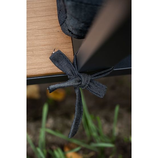 Veľká hliníková rohová súprava so stolíkom MASSIMO čierna