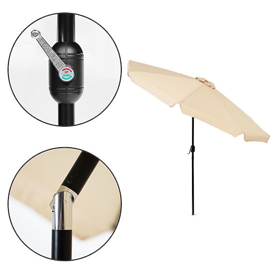 Veľký záhradný slnečník 3m šikmý s kľukou béžový