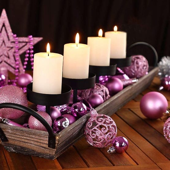 VIANOČNÉ GUĽE RUŽOVÉ 100KS KL-21X03