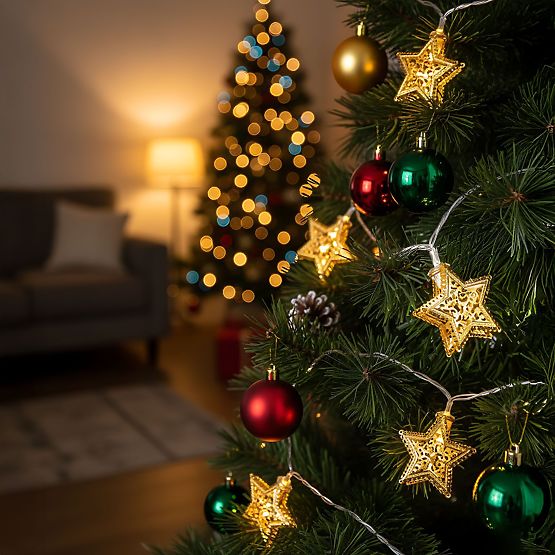 Vianočné svetielka Girlanda LED Zlaté Hviezdičky 391020