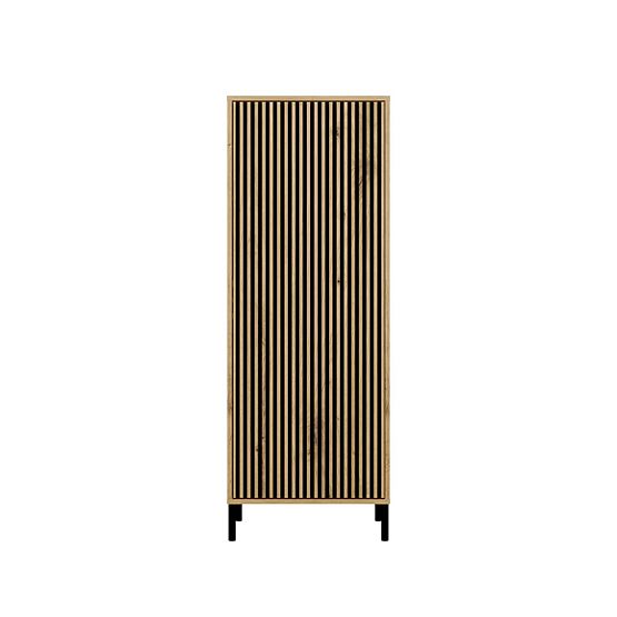 Vitrína KAMARO 1DD SLIM DUB ARTISAN Lamelový Čelný Panel