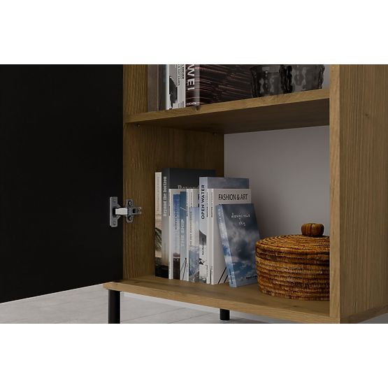 Vitrína KAMARO 1DD SLIM DUB ARTISAN Lamelový Čelný Panel