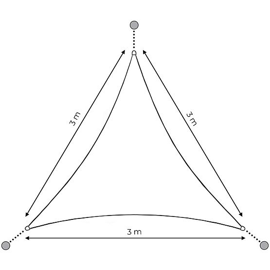 Vodoodolná tieniaca plachta 3x3x3m ModernHome - béžová