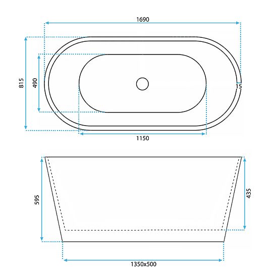Voľne stojaca akrylátová vaňa GAJA 170