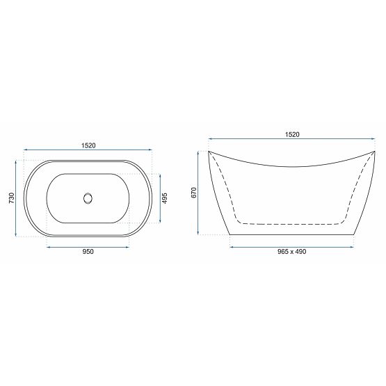Voľne stojaca vaňa Rea KERRANO 150