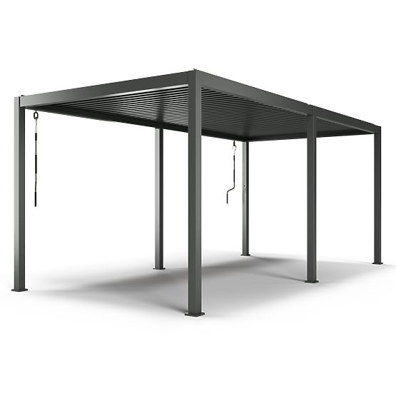 Voľne stojaca záhradná pergola Antilla z hliníka, 6x3 m, bioklimatická, pohyblivé lamely, antracitov