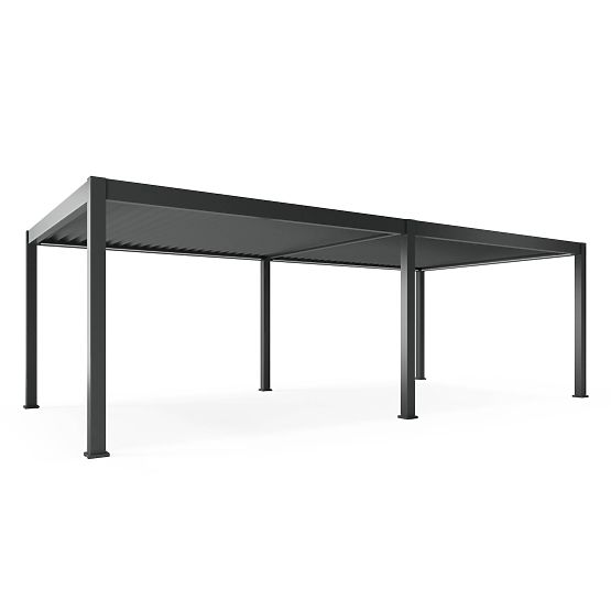 Voľne stojaca záhradná pergola Lumera z hliníka, 4x8 m, bioklimatická, LED osvetlenie, elektrická