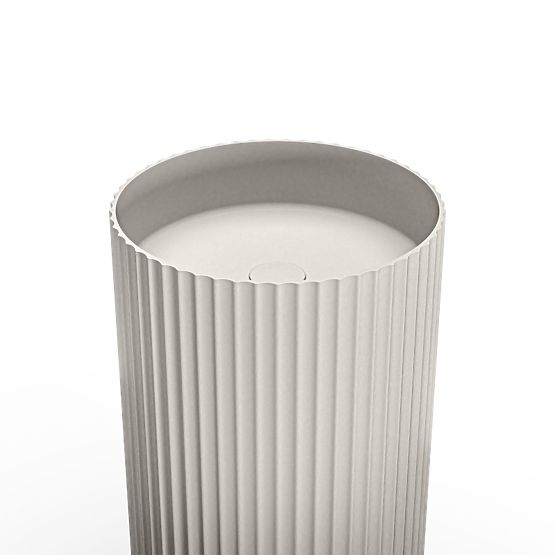 Voľne stojace umývadlo Ciriola, kompozitné, 45x90 cm, svetlosivé, ryhované