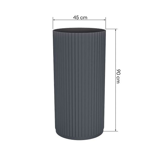 Voľne stojace umývadlo Ciriola, kompozitné, 45x90 cm, tmavosivé, ryhované