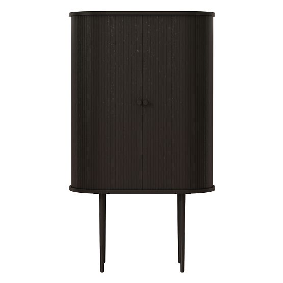 Vysoká komoda Clemente s lamelami, čierna