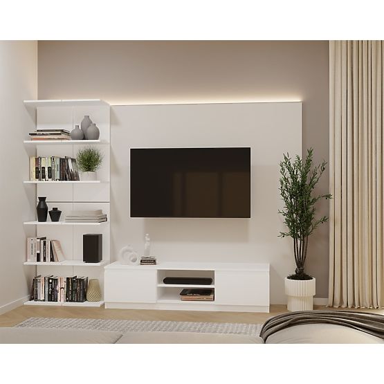 VYSOKÝ BIELY REGÁL 6P 180 cm 6 Políc na Knihy a Dokumenty do Kancelárie a Obývacej Izby