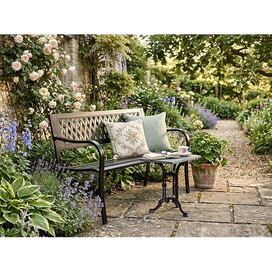 Záhradná lavička oceľová ROMBO