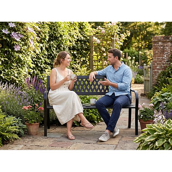 Záhradná lavička oceľová ROMBO