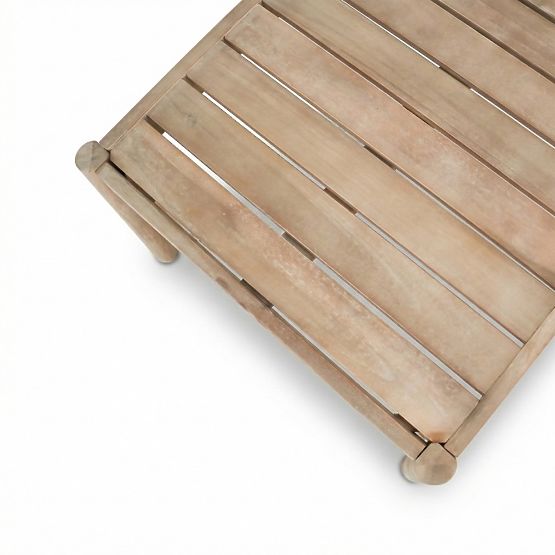 Záhradná nábytková sada Fiorentino 2 teakový vzhľad, výplet, svetlé akáciové drevo FSC, béžová, zaob