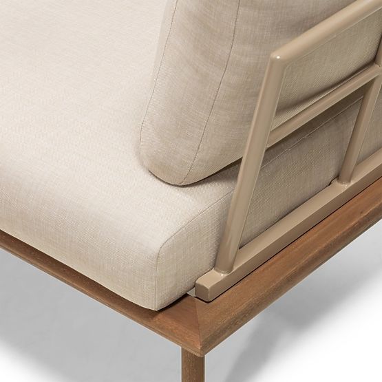 Záhradná rohová sedačka so stolíkom Penne, eukalyptové drevo FSC, béžová