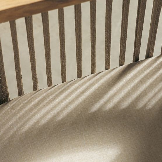 Záhradná rohová súprava so stolíkom Vetralla, výplet, akáciové drevo FSC, teakový vzhľad, svetlo béž