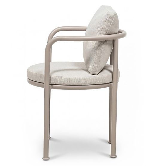 Záhradná stolička Amarello hliníková, svetlo béžová/béžovošedá, zaoblená