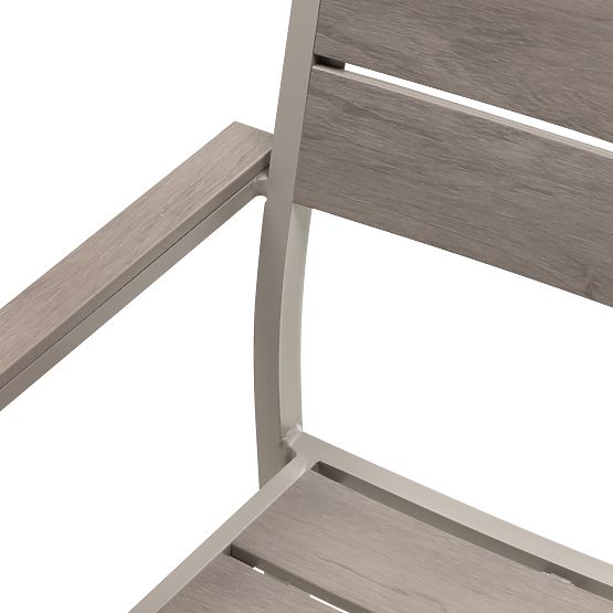 Záhradná stolička Drillo hliníková, béžovošedá, polywood