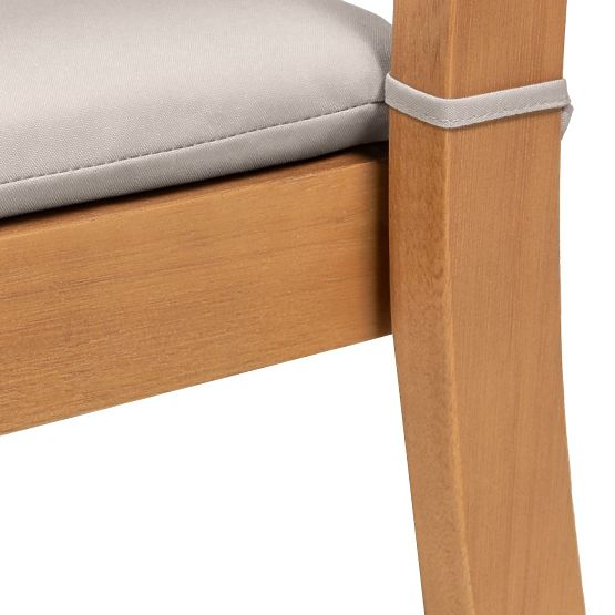 Záhradná stolička Familis ll eukalyptové drevo FSC, teakový vzhľad, svetlosivá