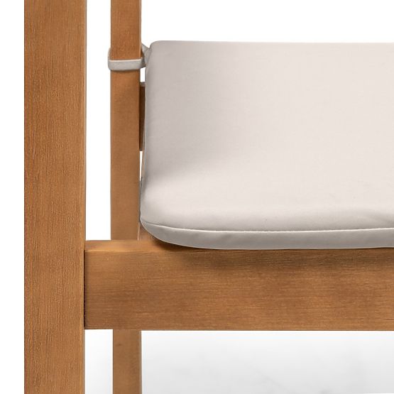 Záhradná stolička Familis ll eukalyptové drevo FSC, teakový vzhľad, svetlosivá