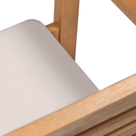 Záhradná stolička Familis ll eukalyptové drevo FSC, teakový vzhľad, svetlosivá