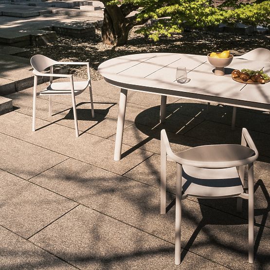 Záhradná stolička Marinelli, hliníková, biela/zelená