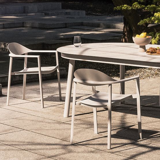 Záhradná stolička Marinelli, hliníková, biela/zelená