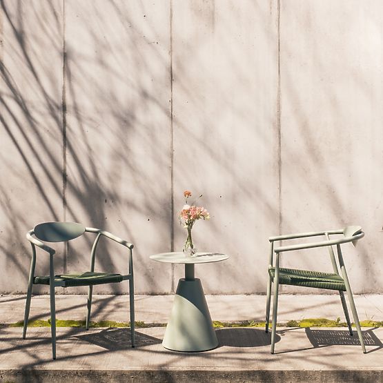 Záhradná stolička Piretto, technoratan, hliník, šalviová