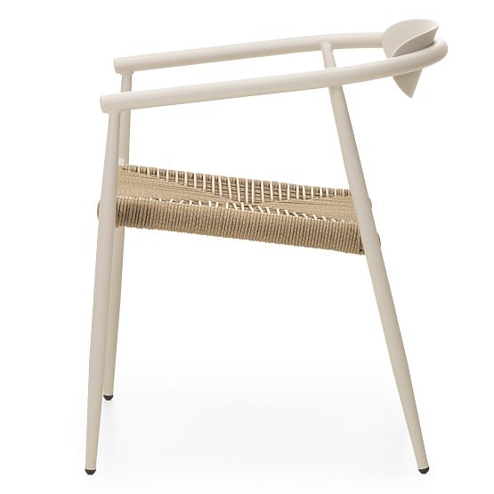 Záhradná stolička Piretto, technoratan, hliník, svetlo béžová/svetlo hnedá