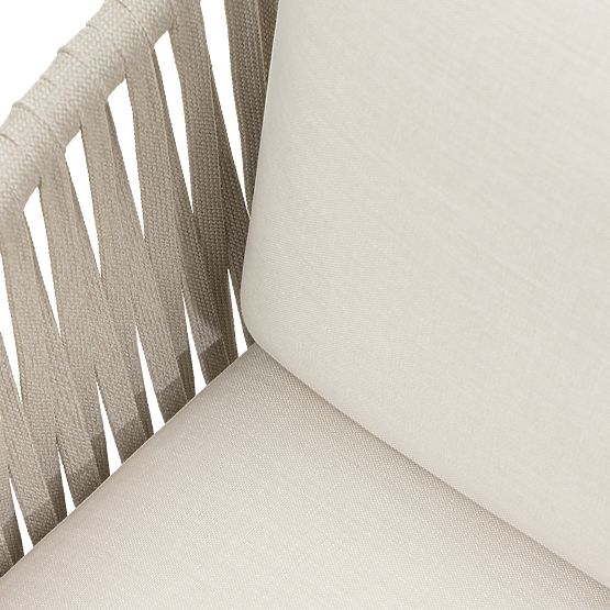 Záhradná stolička Porticato s výpletom z povrazu, svetlo béžová