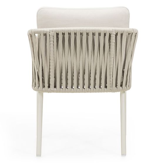 Záhradná stolička Porticato s výpletom z povrazu, svetlo béžová