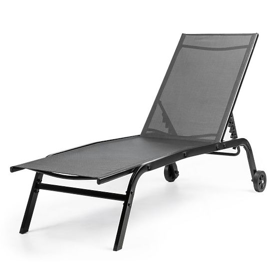 Záhradné lehátko Celly nastaviteľné, čierne