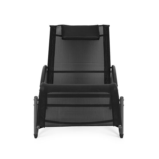 Záhradné lehátko s opierkou hlavy oceľová konštrukcia čierne MultiGarden