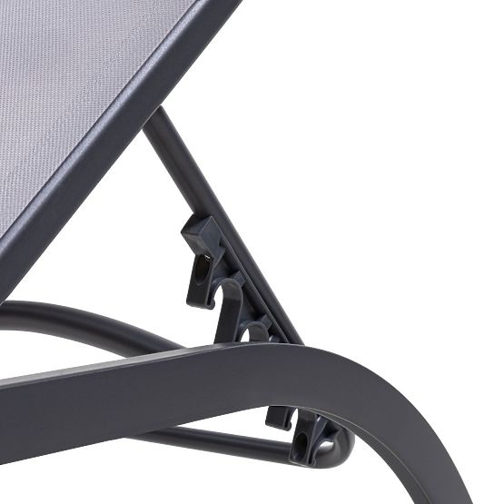 Záhradné lehátko Sandy nastaviteľné, sivé/tmavosivé