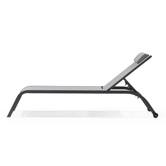 Záhradné lehátko Sandy nastaviteľné, sivé/tmavosivé