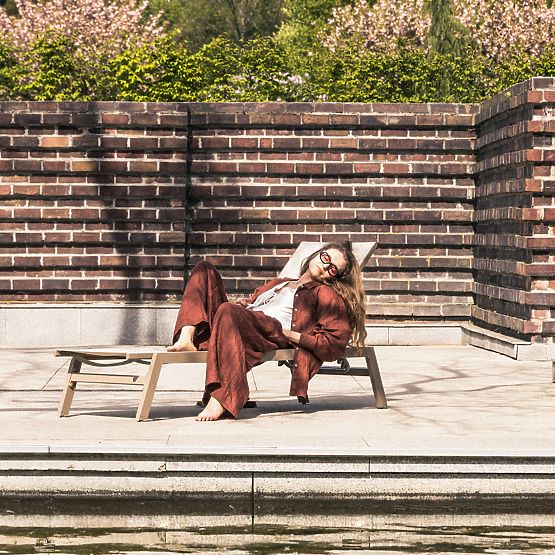 Záhradné lehátko Shelly nastaviteľné, hliníkové, béžové