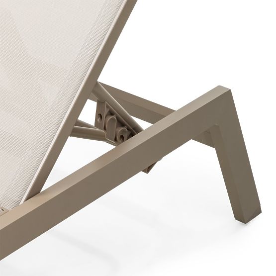 Záhradné lehátko Shelly nastaviteľné, hliníkové, béžové