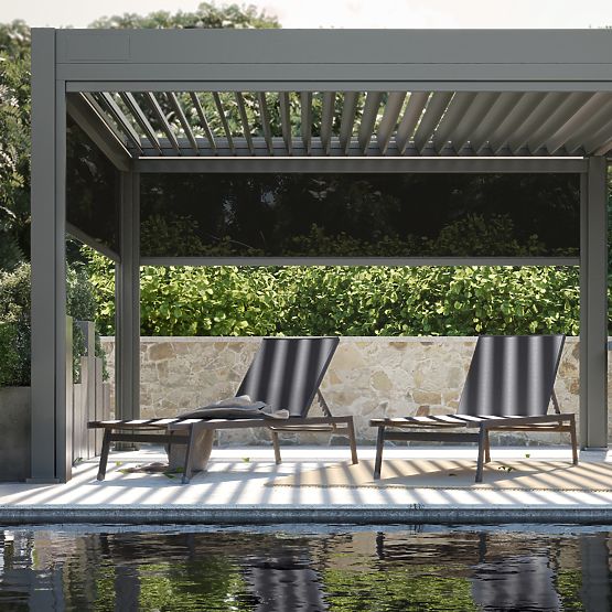 Záhradné lehátko Shelly nastaviteľné, hliníkové, grafitové