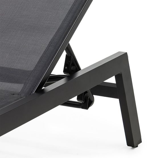 Záhradné lehátko Shelly nastaviteľné, hliníkové, grafitové