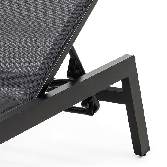 Záhradné lehátko Shelly nastaviteľné, hliníkové, grafitové