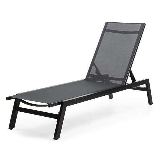 Záhradné lehátko Shelly nastaviteľné, hliníkové, grafitové