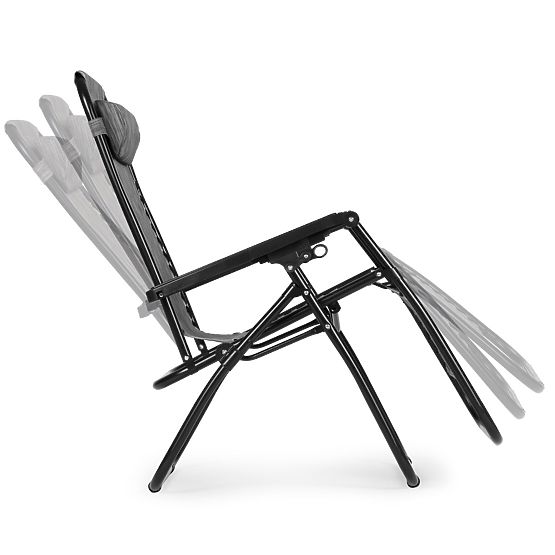 Záhradné plážové kreslo s nastaviteľným operadlom ZERO GRAVITY ModernHome - sivé