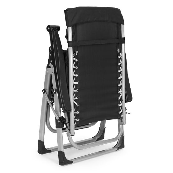 Záhradné plážové lehátko s nastaviteľným operadlom a vankúšom + opierka hlavy čierne MultiGarden