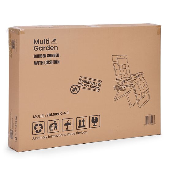 Záhradné plážové lehátko s nastaviteľným operadlom a vankúšom + opierka hlavy čierne MultiGarden